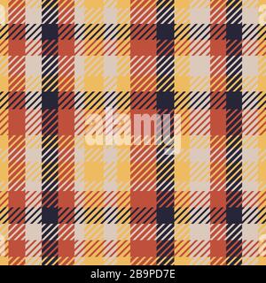 Plaid vector seamless pattern background in earth tones.  Stock Vector