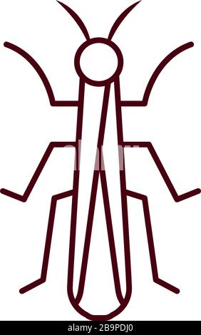 stick insect icon over white background, flat style, vector ...
