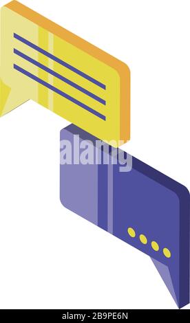 digital conversation on white background vector illustration design Stock Vector