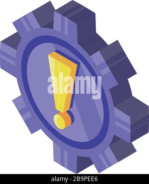 digital warning symbol on white background vector illustration design Stock Vector