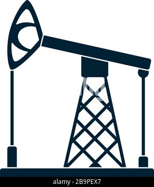 oil pump icon over white background, flat style, vector illustration ...
