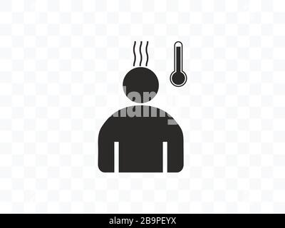 Illness, sick, temperature icon. Vector illustration, flat design. Stock Vector