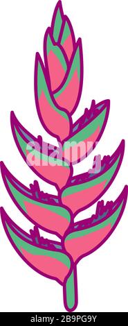 vector handdrawn cute plant clip art exotic flower Stock Vector