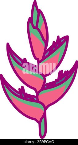 vector handdrawn cute plant clip art exotic flower Stock Vector