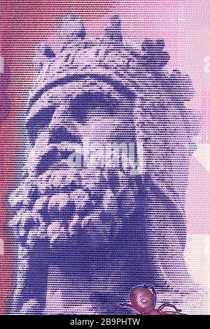 Robert the Bruce a portrait from Scottish money Stock Photo