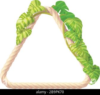 vector tropical frame clip art. Geometric floral pattern Stock Vector