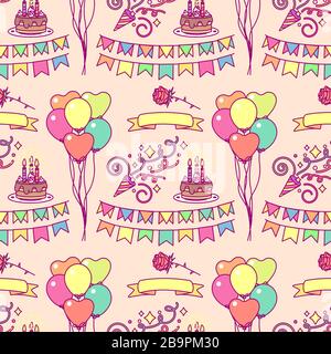 vector Cute simple seamless pattern. cartoon background Stock Vector