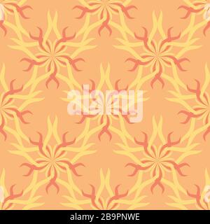 Seamless abstract stars vintage orange pattern Stock Vector