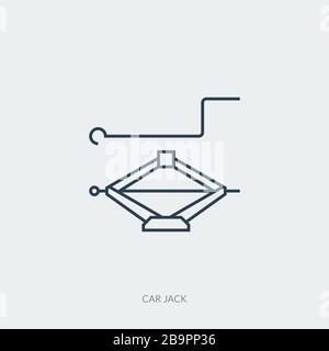 Vector outline icon of car part - car jack Stock Vector