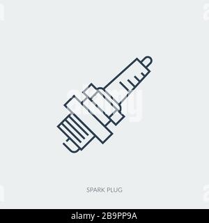 Vector outline icon of car part - spark plug Stock Vector