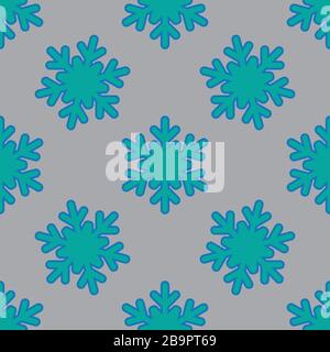Seamless pattern with snowflakes on gray Stock Vector