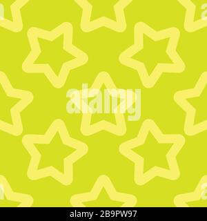 Seamless yellow pattern with stars Stock Vector