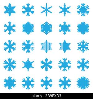 Set of different winter snowflakes Stock Vector