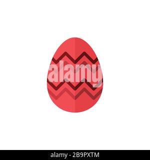 Easter egg. Flat color icon. Isolated celebration vector illustration Stock Vector