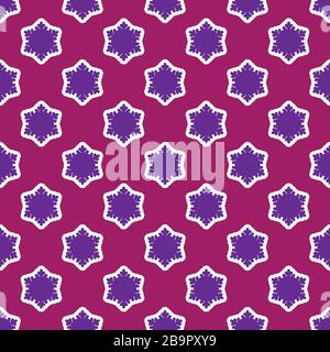 Seamless purple pattern with snowflakes Stock Vector