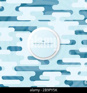 Abstract blue rounded line pattern artwork of sky decoration background. Use for ad, poster, artwork, card, copy space of text, background. Stock Vector
