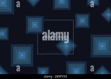 Abstract blue minimal square pattern artwork poster design background. Use for ad, poster, artwork, template design, print. illustration vector eps10 Stock Vector