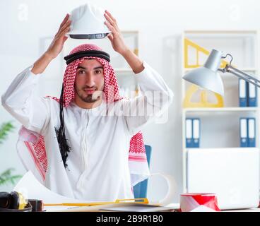 The arab engineer working on new project Stock Photo
