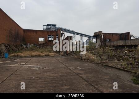 Industrial buildings in an abandoned factory Stock Photo