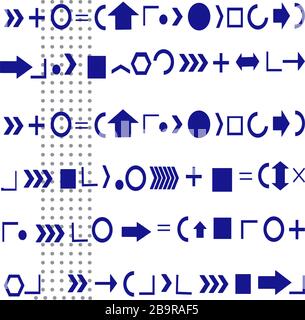 Arithmetic signs and geometric shapes Stock Vector