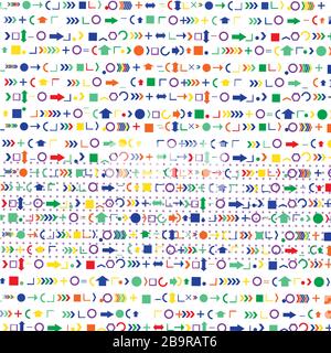Arithmetic signs and geometric shapes Stock Vector