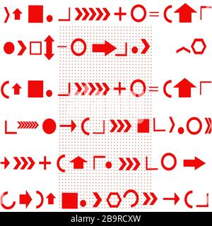 Arithmetic signs and geometric shapes Stock Vector