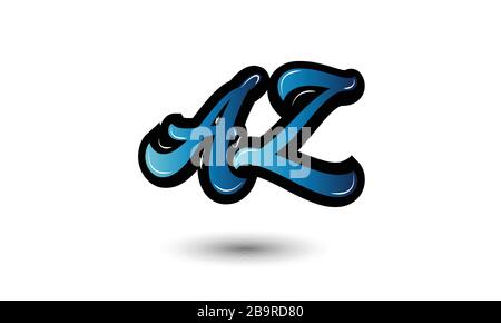 AZ ZA logo design for Corporate Stock Vector