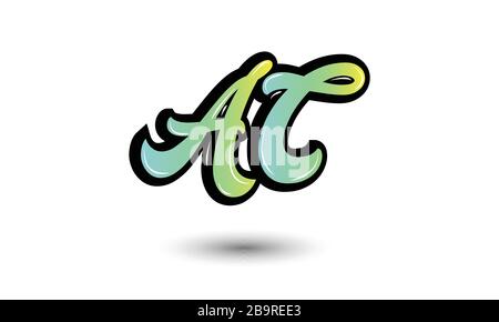 AC, CA Letter Logo Design with Creative Modern Trendy Typography Stock Vector