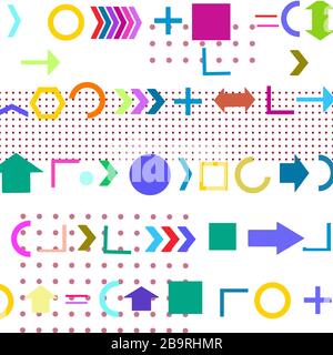 Arithmetic signs and geometric shapes Stock Vector