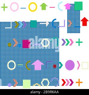 Arithmetic signs and geometric shapes Stock Vector