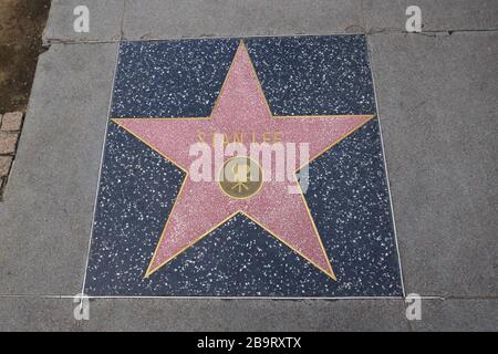 Hollywood, California, USA 23rd March 2020 A general view of atmosphere of Stan Lee Star on Hollywood Walk of Fame on March 23, 2020 in Hollywood, California, USA. Photo by Barry King/Alamy Stock Photo Stock Photo