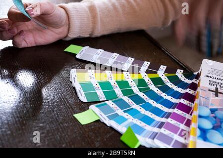 Pantone colour swatch samples Stock Photo
