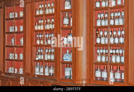 pharmacy room, Interior of the Hospices de Beaune, Hotel Dieu, Beaune,  Cote d'Or, medicBurgundy,, France Stock Photo