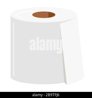 Toilet paper roll vector icon isolated on white background. Stock Vector