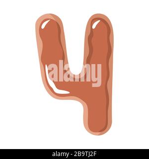 Letter of the donut alphabet on the white background Stock Vector