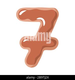 Letter of the donut alphabet on the white background Stock Vector
