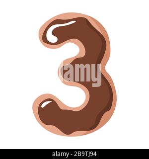 Letter of the donut alphabet on the white background Stock Vector