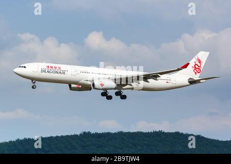 Kuala Lumpur, Malaysia – January 21, 2018: Dragonair Airbus A330 airplane at Kuala Lumpur airport (KUL) in Malaysia. Airbus is a European aircraft man Stock Photo