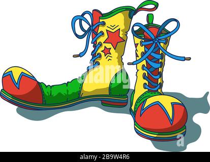 Clown's Shoes, hand drawn outline vector illustration Stock Vector ...