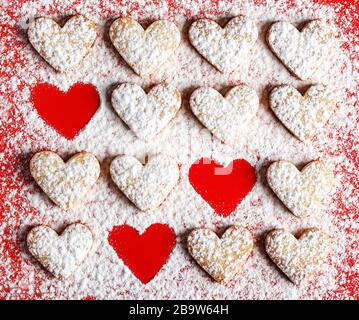 Heart shaped cookies for valentine's day Stock Photo