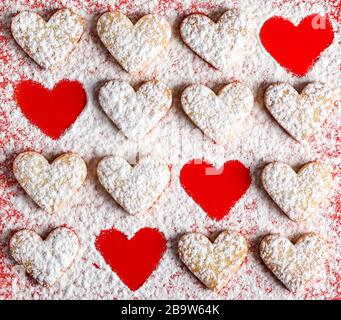Heart shaped cookies for valentine's day Stock Photo