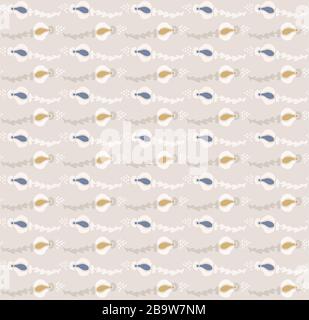 French blu shabby chic floral stripe vector texture background. Antique