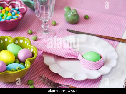 Easter table setting Stock Photo