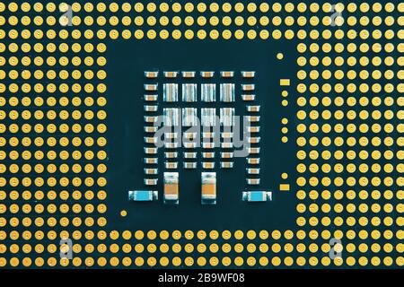 Computer Chip. Central Computer Processors CPU concept. the concept of hacking and vulnerability Stock Photo