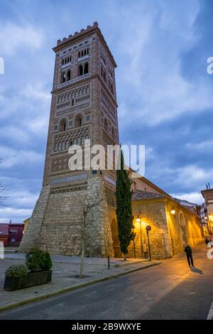 Teruel by night, Aragon, Spain Stock Photo