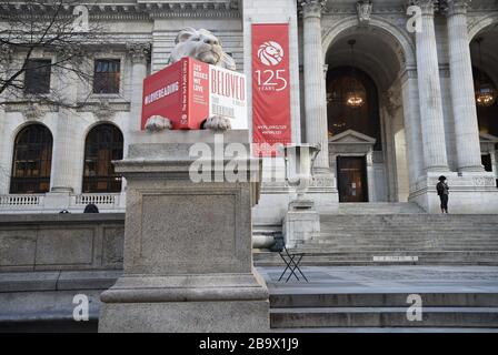 New York, NY, USA. 18th Mar, 2020. COVID 19, NY Public Library out and about for Coronavirus Disease COVID-19 Pandemic Impacts New Yorkers, New York, NY March 18, 2020. Credit: Kristin Callahan/Everett Collection/Alamy Live News Stock Photo