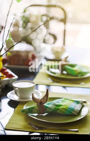 Easter table setting Stock Photo