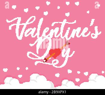 Valentine theme with hearts on pink background illustration Stock Vector