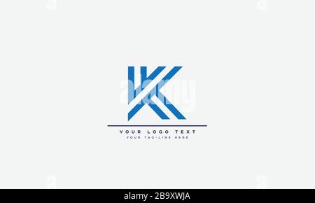 Abstract Letter K, KK Alphabet Logo Design Stock Vector