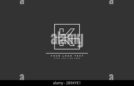 Abstract Letter K, KK Alphabet Logo Design Stock Vector